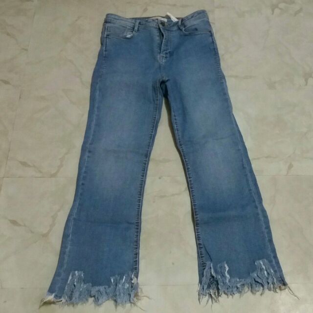 fringe hem jeans