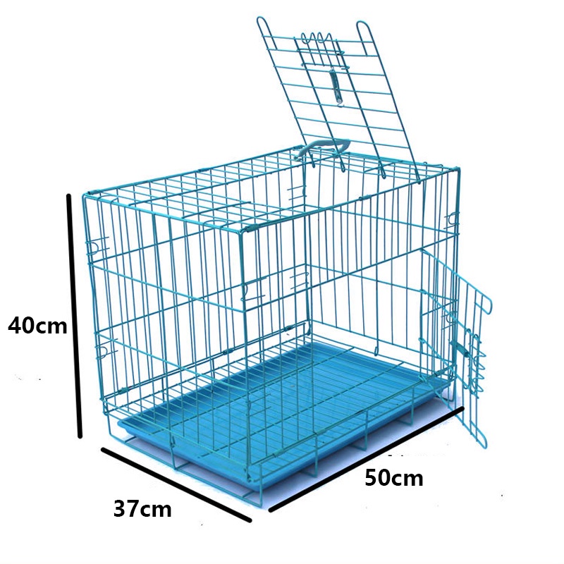 Dog Cage with Poop Tray Heavy Duty Pet Collapsible Cage Foldable Pet Cage