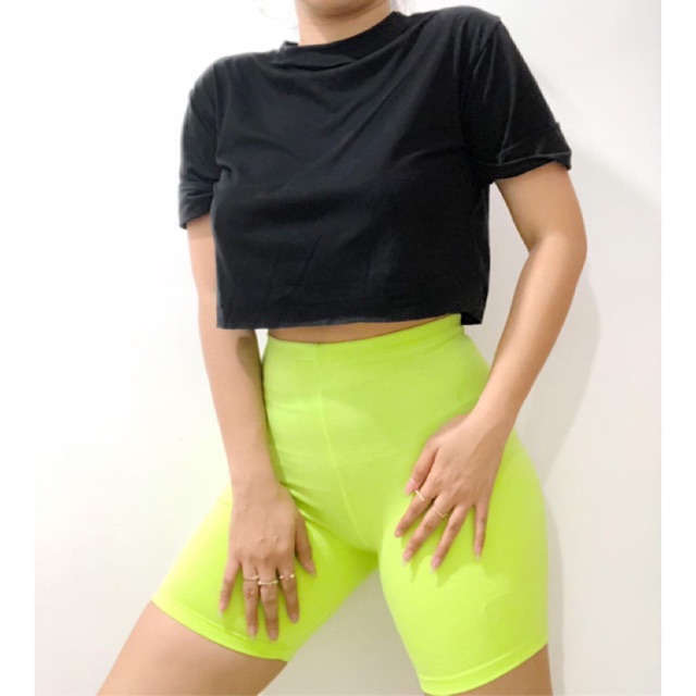 neon biker shorts