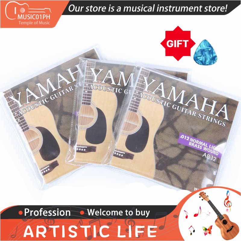 Acoustic guitar strings labeled