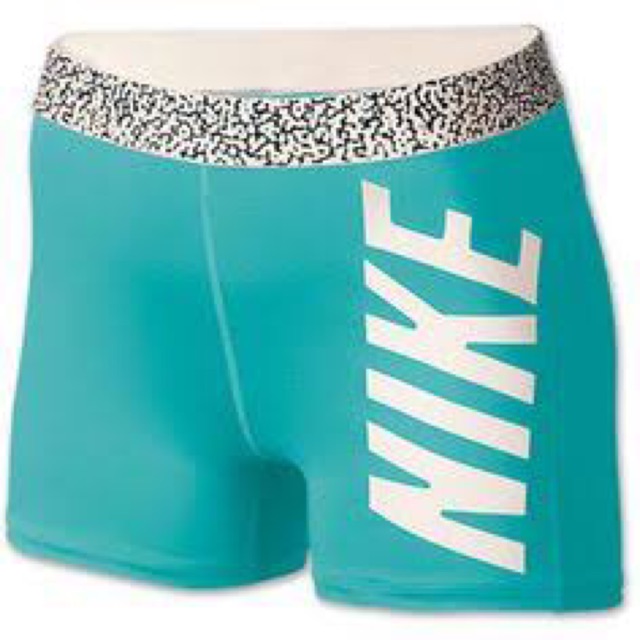teal nike pro shorts