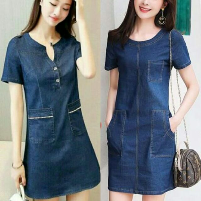 denim dress shopee