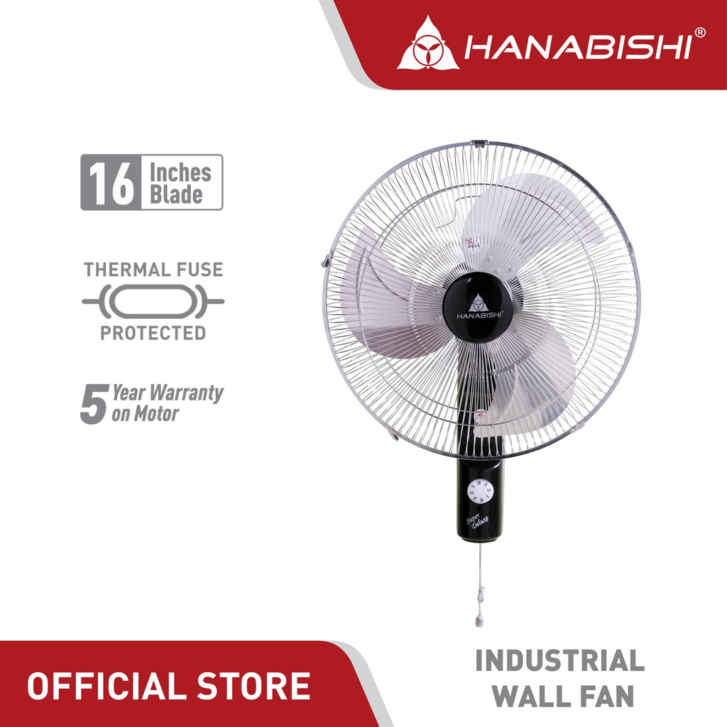 Hanabishi Industrial Wall & Orbit Fan HIWF160W 16 inch blade Heavy Duty Electric Fan Shopee