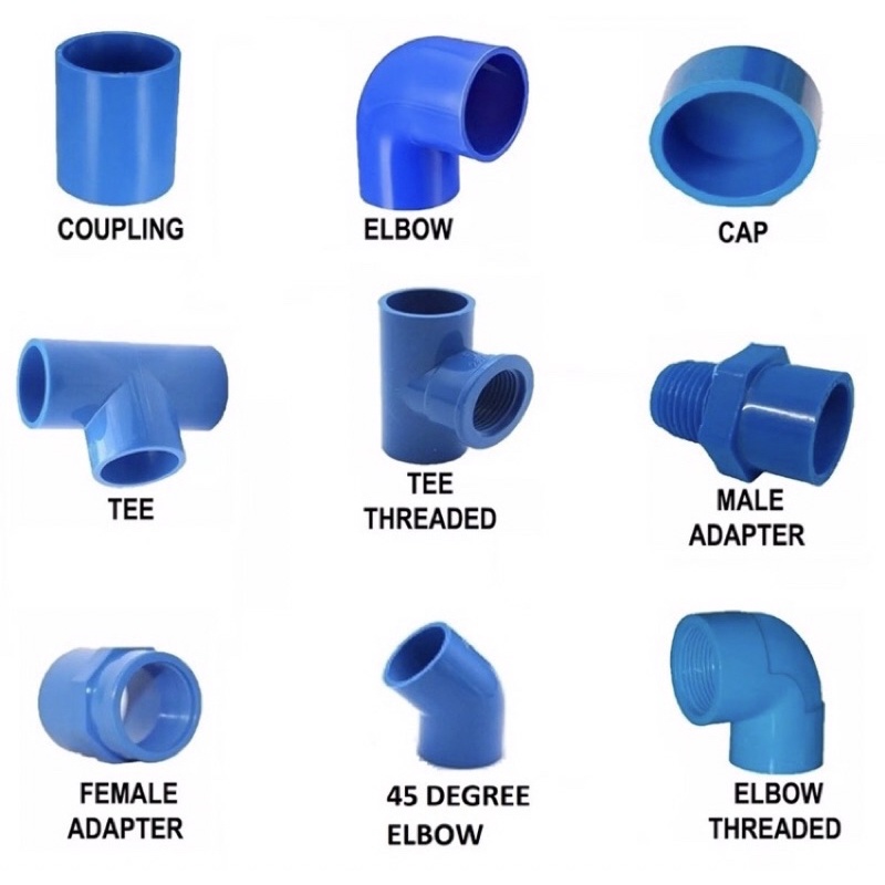 PVC Blue Fittings 1/2 , 3/4, 1 | Shopee Philippines