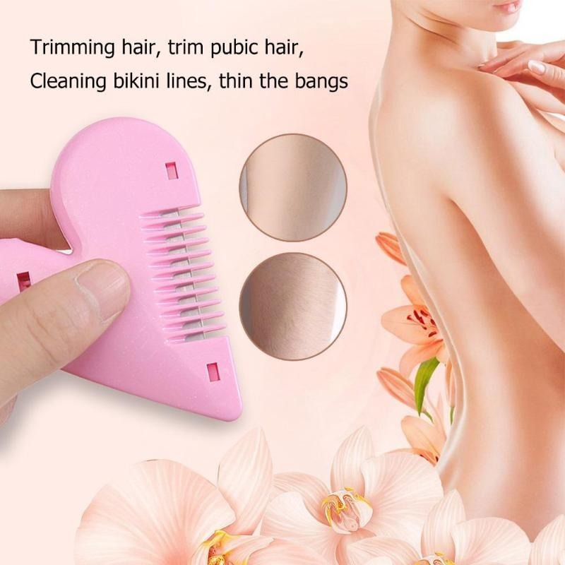 Ready Stock Cute Love Heart Shape Hair Cutting Comb Mini Double Sided Hair Trimmer Body Bikini Pubic Hair Brushes With Blades Trimming Tools Shopee Philippines