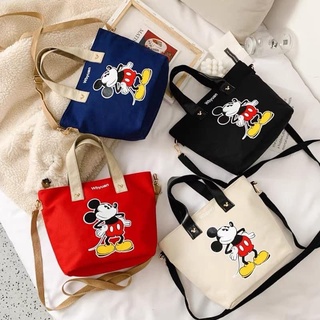 SUPER NO.1☆Mickey canvas Tote bag sling bag Let's Travel With Mickey big capacity