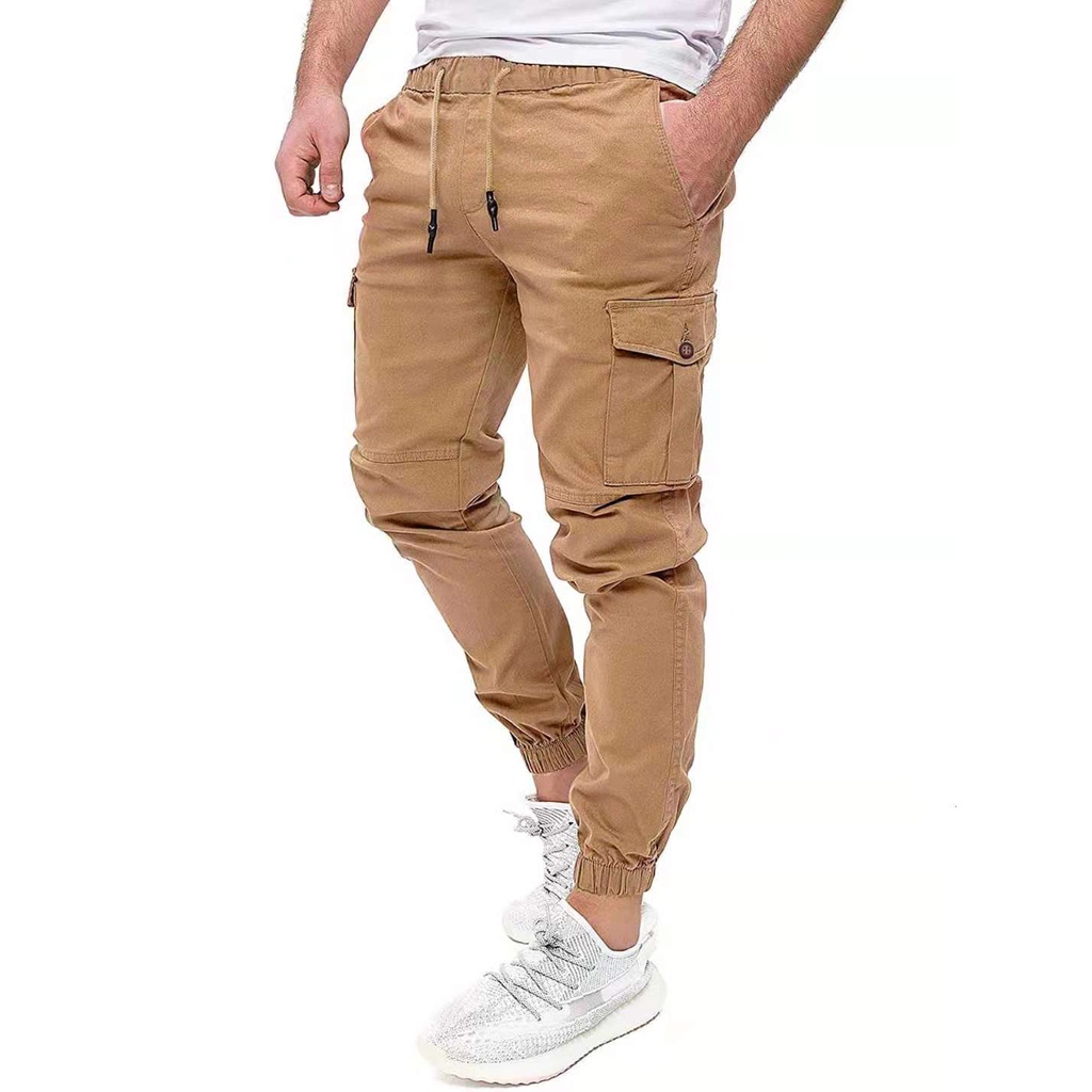 six pocket cargo pants jogger pants for men's | Shopee Philippines