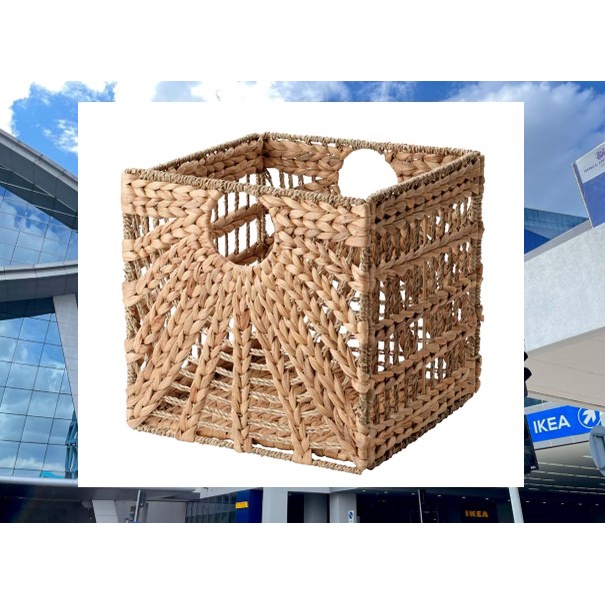 IKEA Authentic LUSTIGKURRE Basket, Natural Hyacinth Seagrass (Original