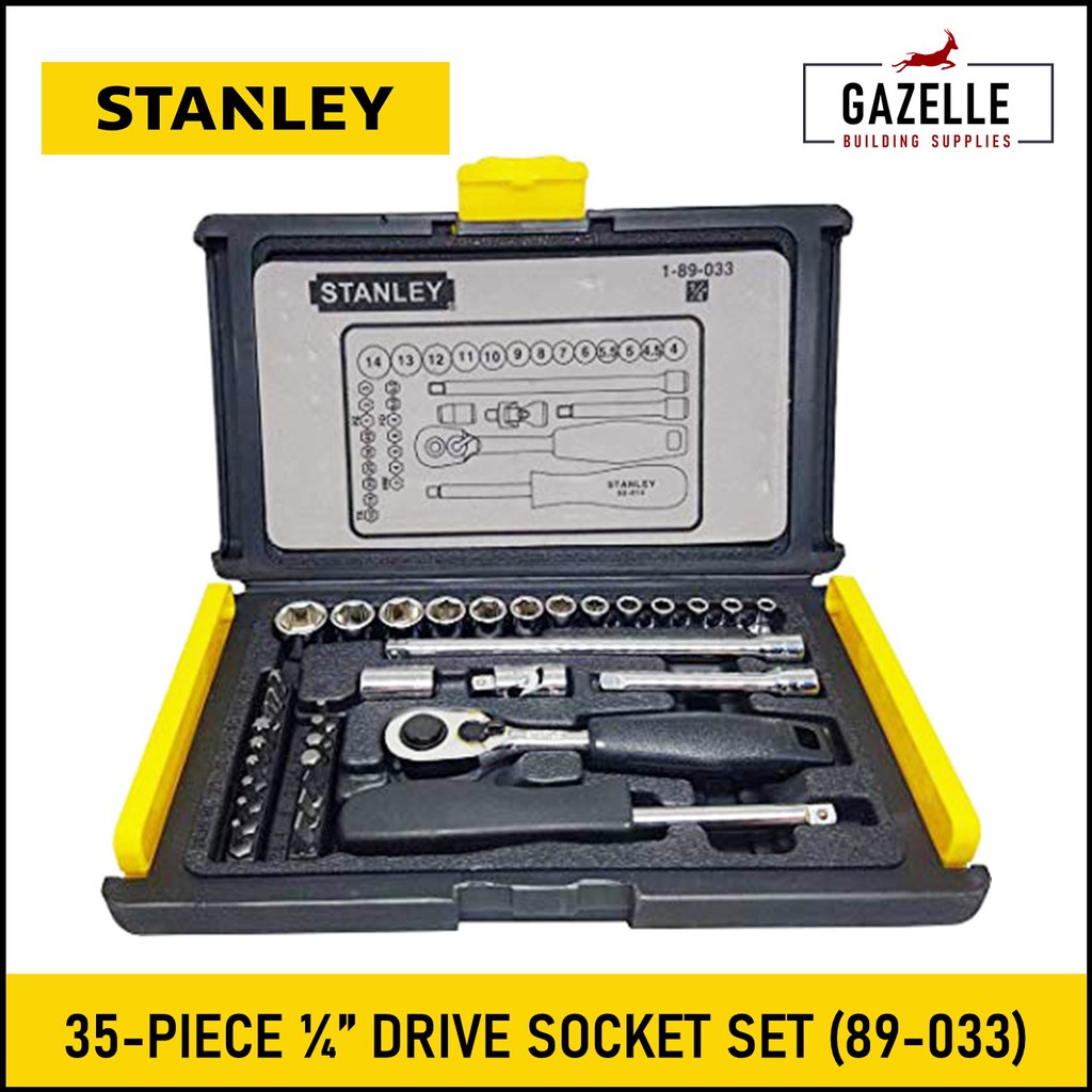 Stanley 35 Pieces 1/4" Drive Socket Wrench Set Model No. 89033 (414mm