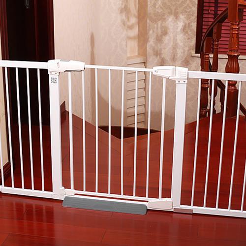 white plastic baby gate
