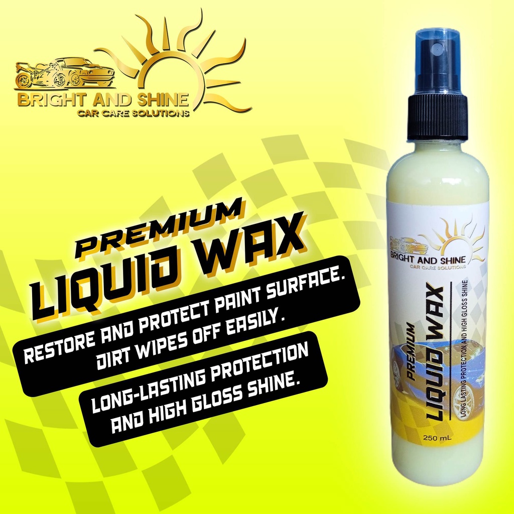 CAR LIQUID WAX Bright and Shine PREMIUM (250ml) Shopee Philippines
