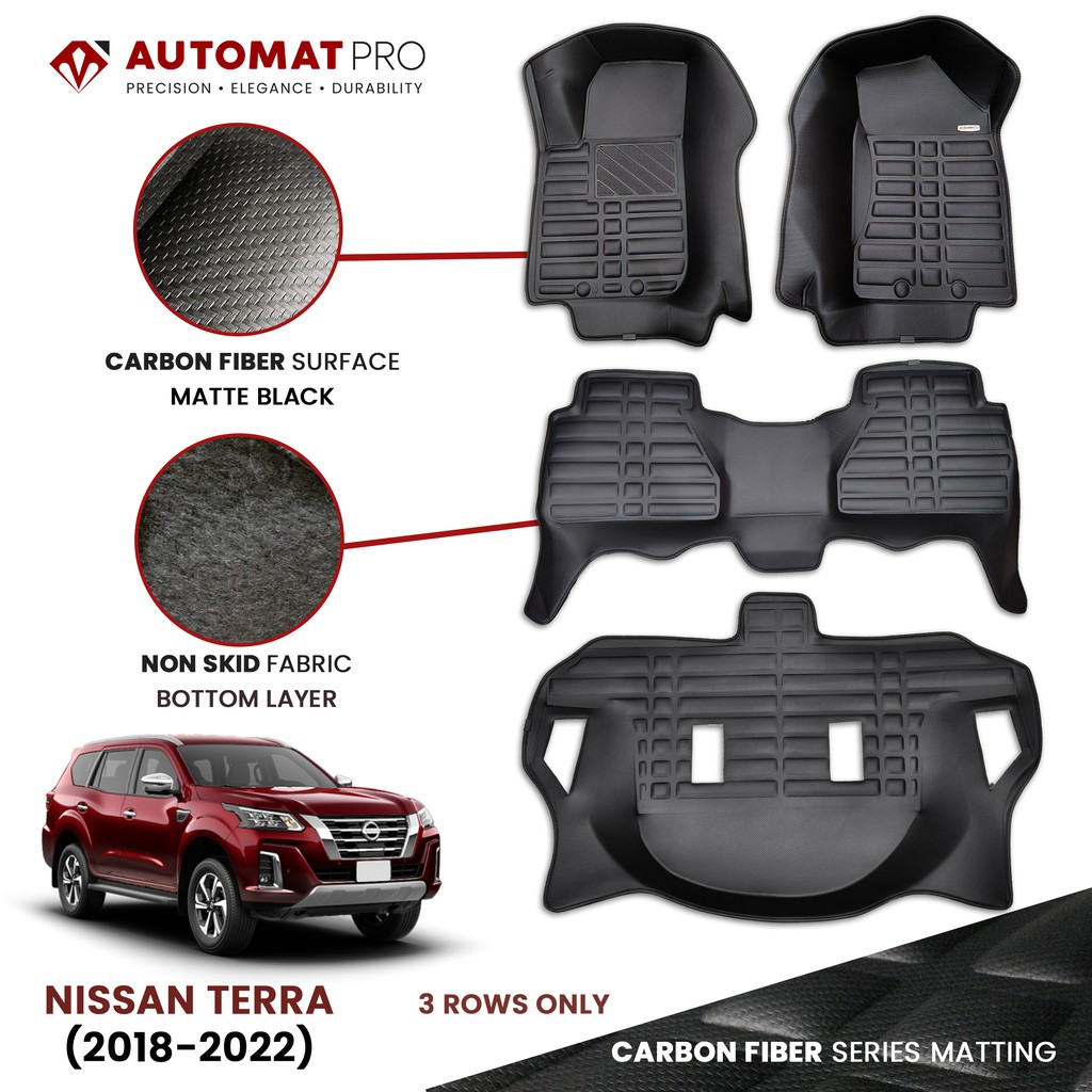 Nissan Terra (2018203) Car Matting AutoMat Pro Premium Carbon Fiber