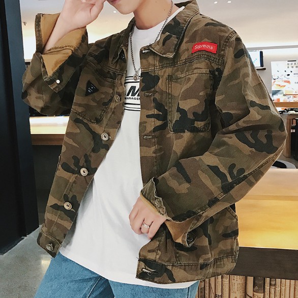 camo denim jacket