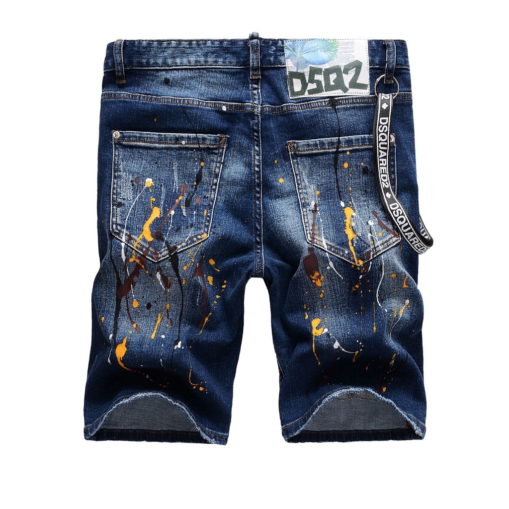 Mens Clothing Jeans Straight-leg jeans DSquared² Denim Floral-embroidered Cropped Jeans in Denim for Men Blue Save 44% 