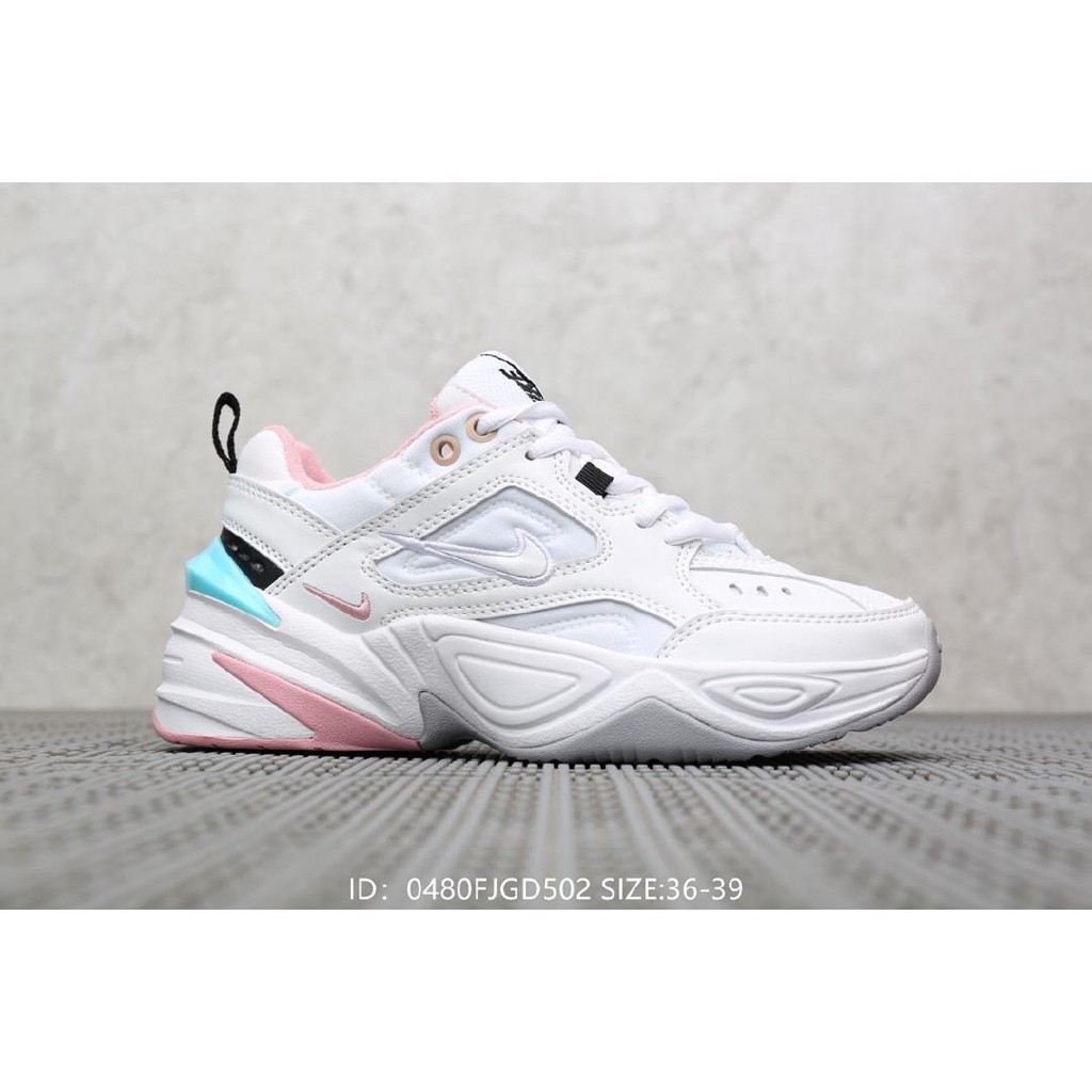 nike tekno white pink