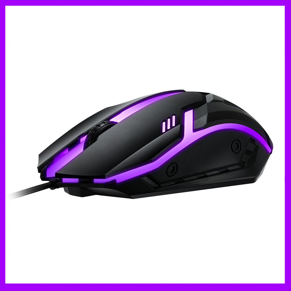Gaming Mouse with Rainbow LED and 3 DPI Settings - USB Wired, Comfortable Grip and Waterproof Design in Black or White