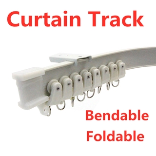 4.5m Bay Straight Flexible Plastic Curtain Coil Track Window Rail Glider Fitting