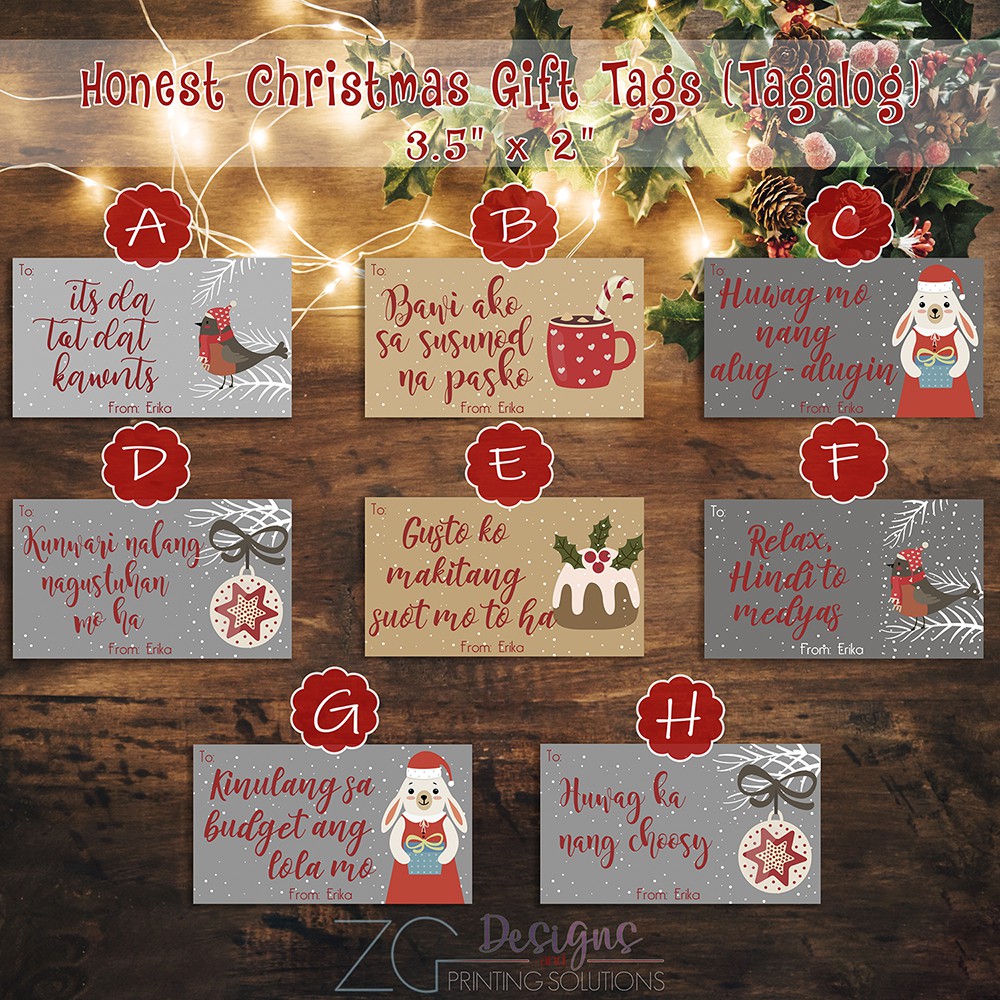 Christmas Gift Tags Tagalog (36pcs) Shopee Philippines