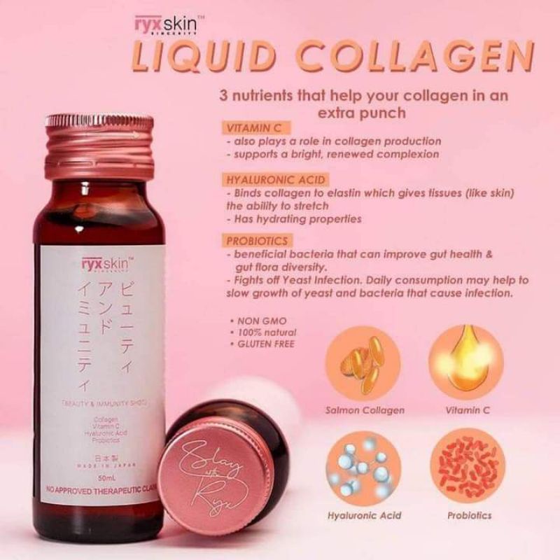 RYX COLLAGEN DRINK BEAUTY AND IMMUNITY SHOT | Shopee Philippines