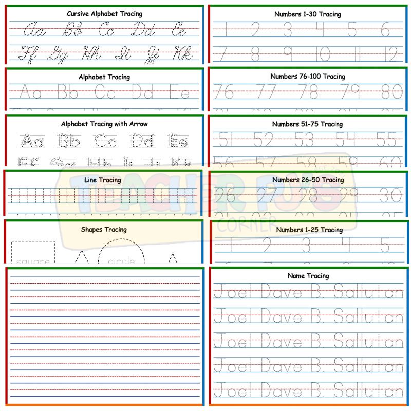 A4 Size Thick Laminated Erasable Tracing Worksheet for Kids | Shopee ...