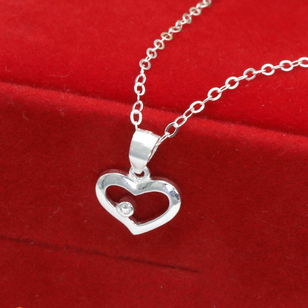 Morning Star Silver SMM21 Italy 925 Heart Piece Ladies Necklace ...