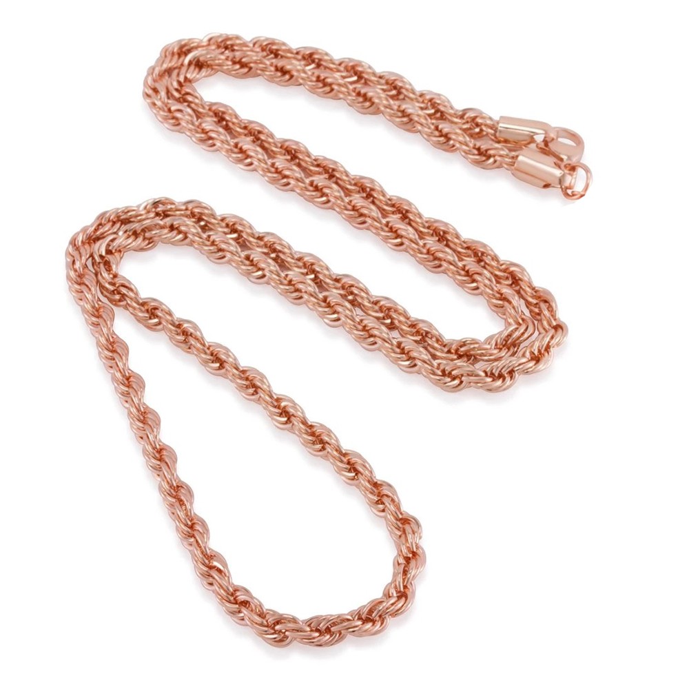 Diamante Collection 24k Rose GoldPlated Korean Rope Chain Necklace