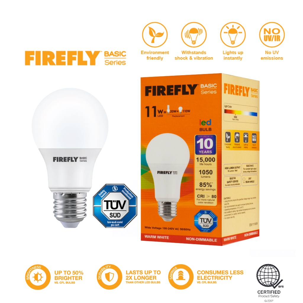 Warm White 3W, 5W, 7W, 9W, 11W watts Firefly Basic Series Light ...