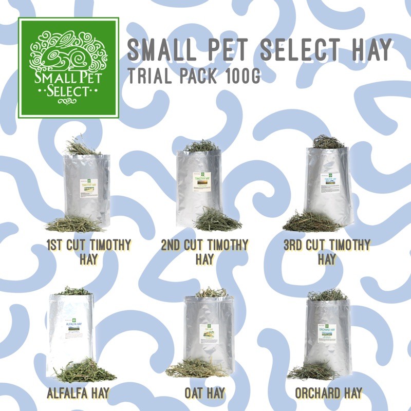 Small Pet Select Hay Trial Pack 100g (Timothy Hay / Alfalfa Hay