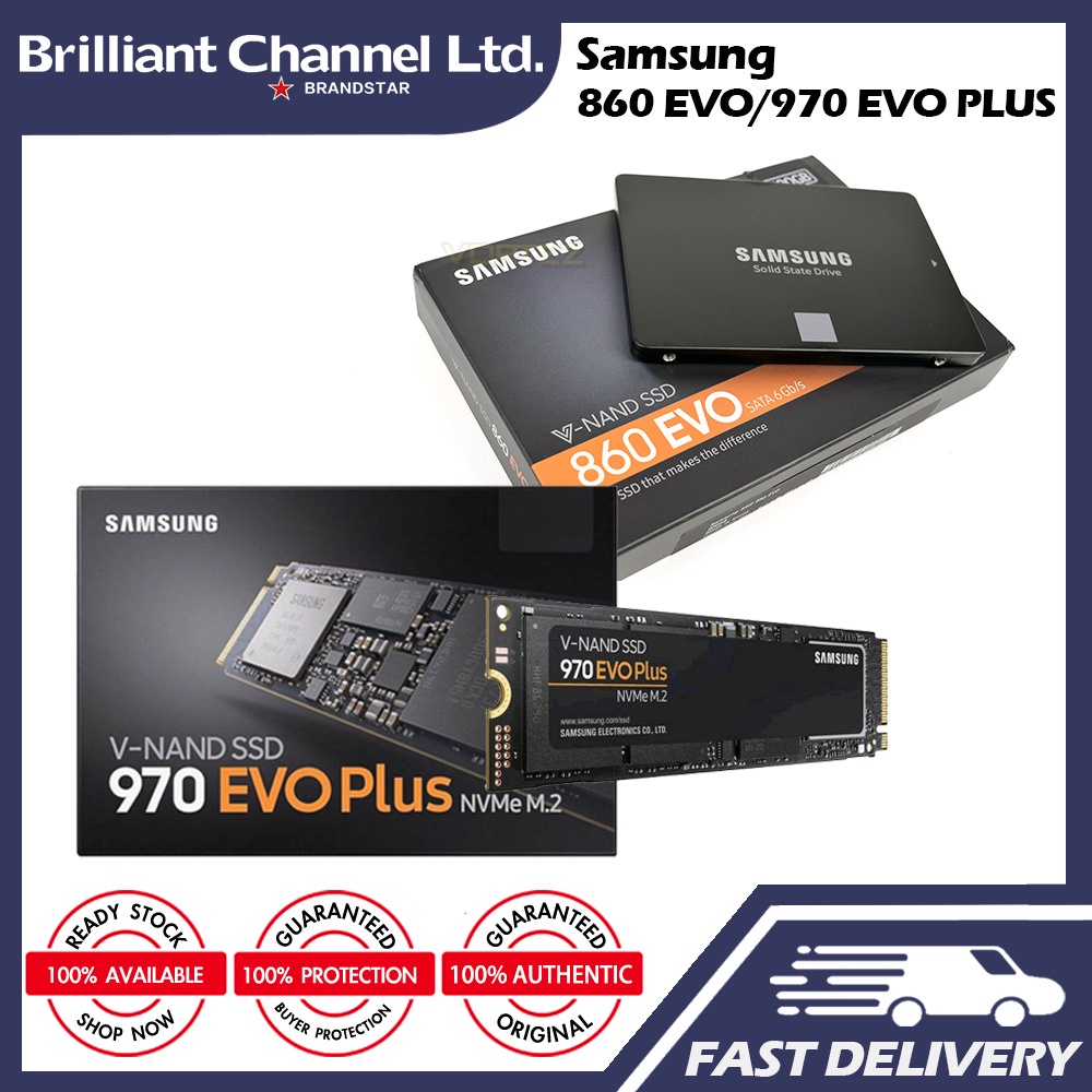 antenna Nervous breakdown Bet Samsung SSD 860 EVO SATA III(6Gb/s) 2.5" / 970 EVO Plus M.2 2280 NVMe SSD |  Shopee Philippines