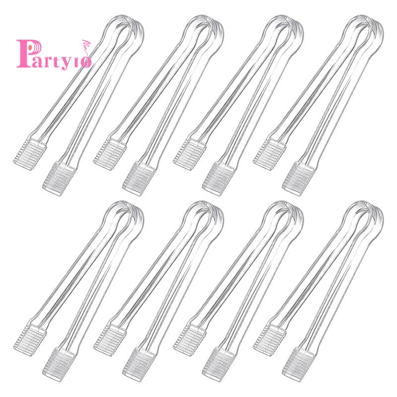 [Ready Stock]8 Pcs Plastic Buffet Serving Tongs Mini Serving Utensil Tongs Appetizers Tongs