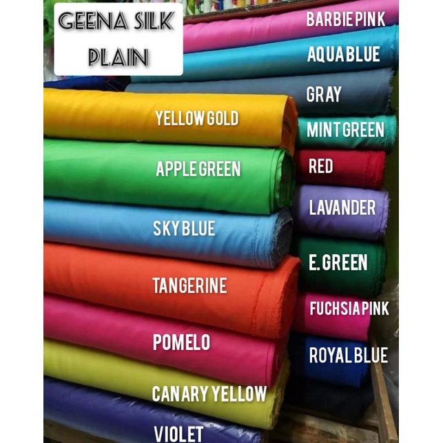 GEENA PLAIN 60" width PONGEE SILK GINA FABRIC ( SOLD PER YARD