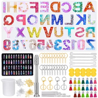 1 Set Alphabet Silicone Molds Epoxy Resin Letters Number Kit DIY Reverse For Jewelry Making Key Chain Casting #1
