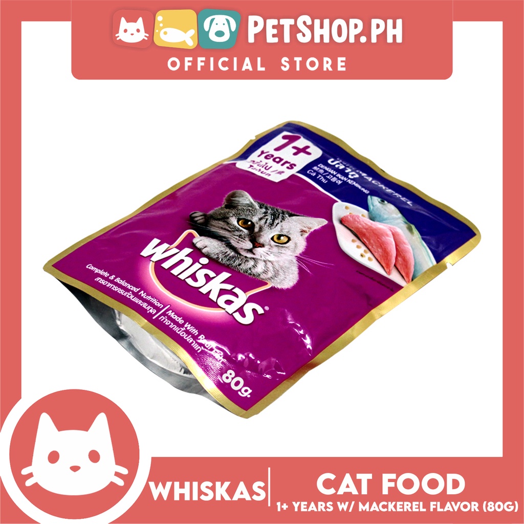 12pcs Whiskas Mackerel Flavor Pouch Wet Cat Food 80g #2