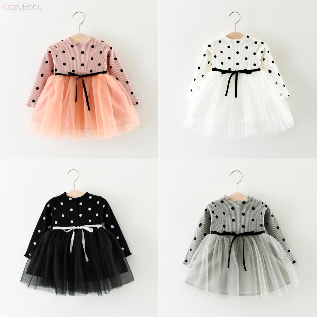 Baby Girl Dress Long Sleeve Dress Toddler Princess Dress Dot New