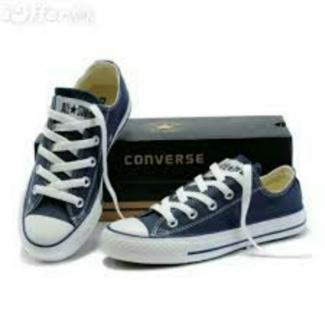 converse navy low