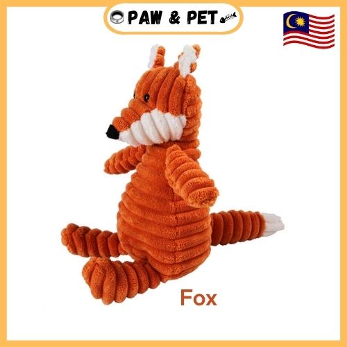 Dog Chew Toy Fox Teddy Brown Squeaky Chew Sound Toy Washable Safe Funny Toy #7
