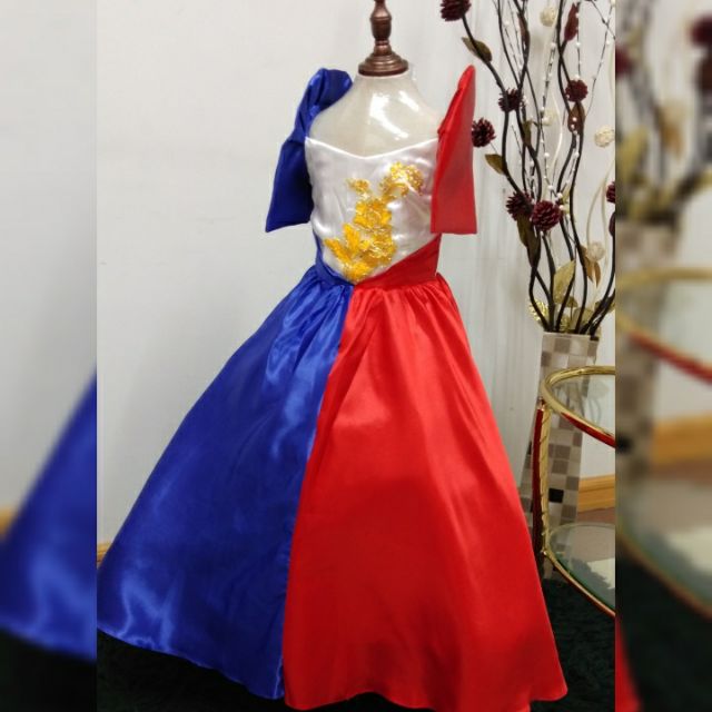 filipiniana dress flag design