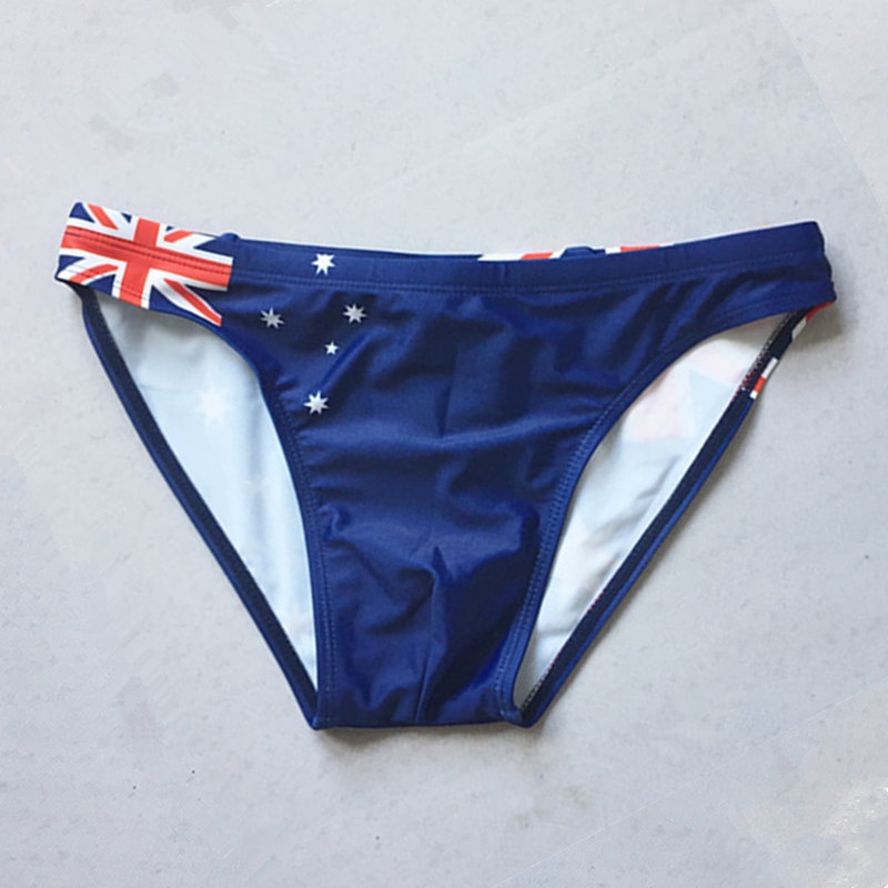 2020 New BR AU FR UK Flag Mens Swim Briefs Sexy Hot Gay Mens Swimwear