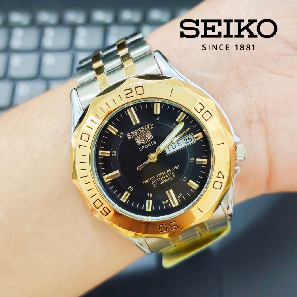 Seiko-5 Men's watch OEM Automatic Hand Mov'nt Double Date Stainless Gold  Non-tarnish | Shopee Philippines