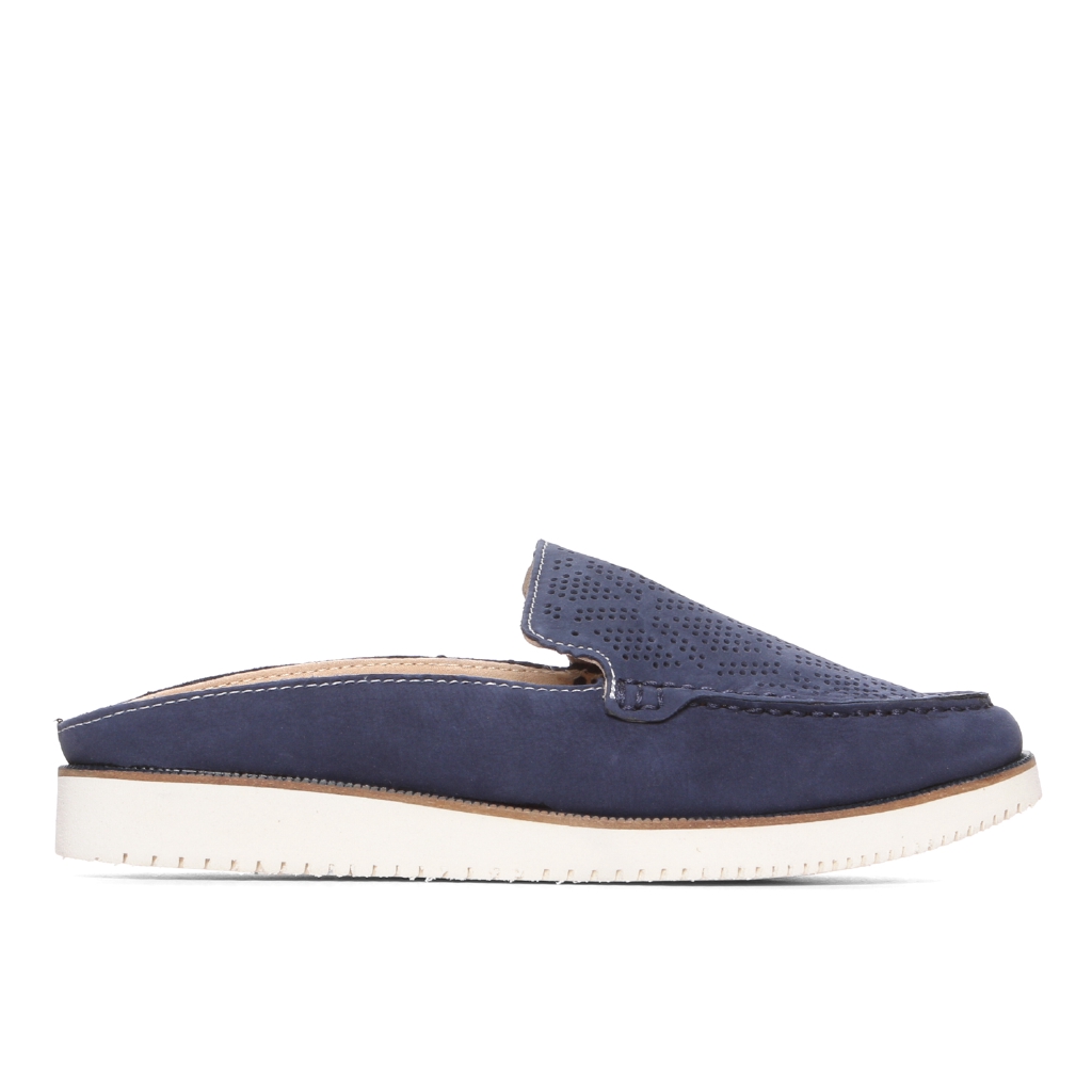 ladies navy blue mules