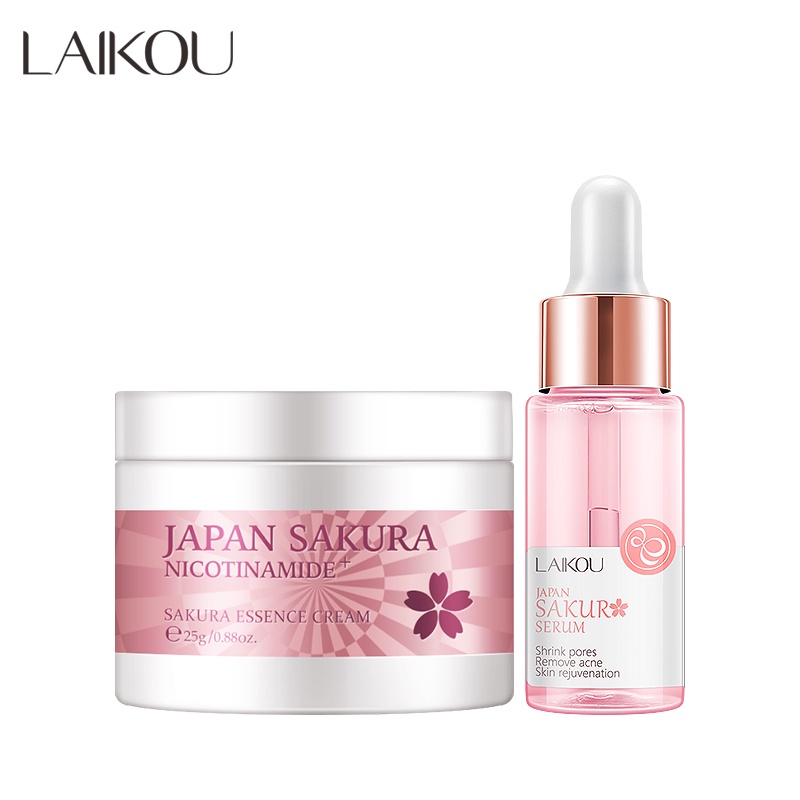 LAIKOU Japan Sakura Face Cream Reduce Wrinkles Antiaging Serum Cherry