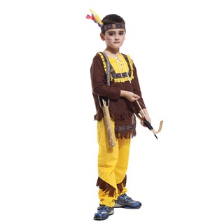 Child Native American Indian Costume for Boys Boy er Cosplay Halloween Purim Party Carnival Costumes #2