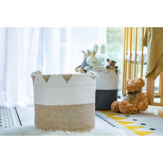 Woven Cotton Rope Basket - for Blankets, Toys, Towels, Clothes, Potted Plants #9