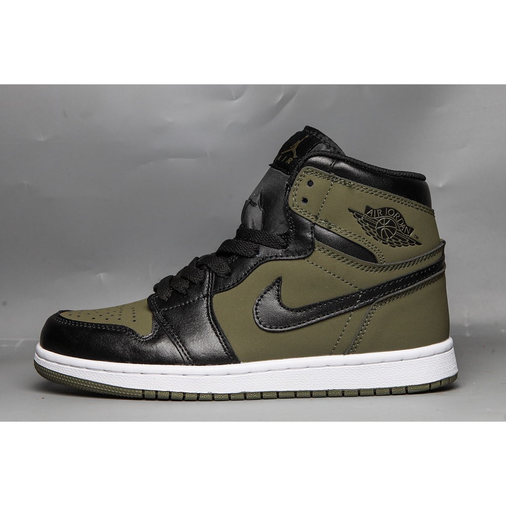 army green and black jordan 1