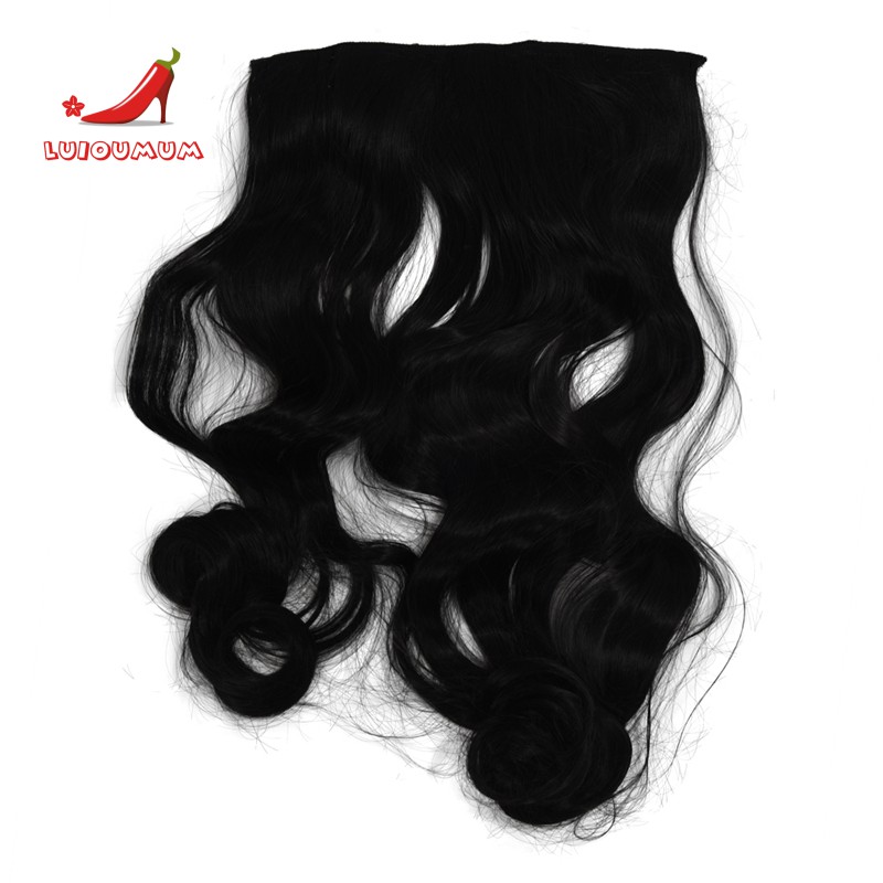Gorgeous Woman Long Curl Curly Wavy Human Hair Extension Clip On