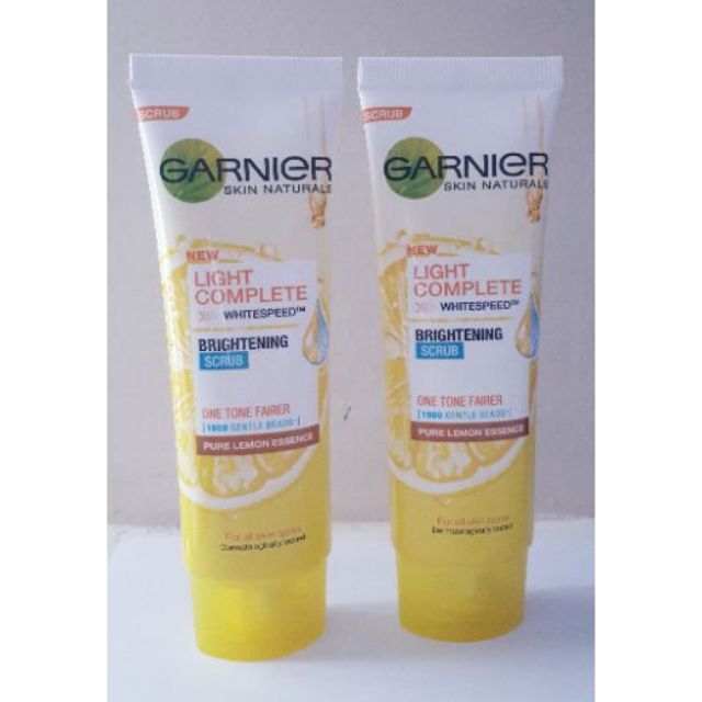 2 Garnier Light complete brightening scrub whitening face foam facial