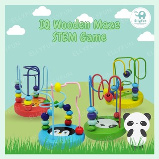 ELLYFUN Maze Wooden Baby Toddler Toys Roller Coaster Abacus Preschool Educational Toys BT0058