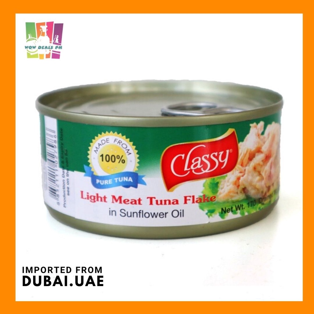 Classy Light Meat Tuna Flake In Sunflower Oil 170g Shopee Philippines