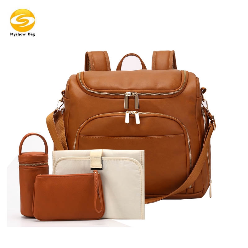 nappy bag backpack leather