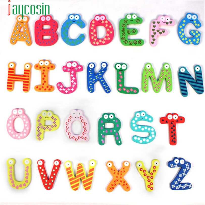 Wood Colorful Letters Numbers Cartoon Refrigerator Magnet for Kids Baby ...